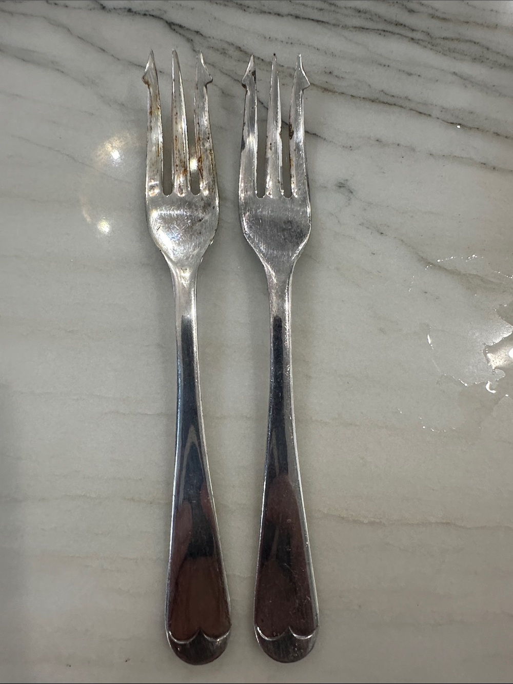 Antique EPNS Pickle Forks; Made in England Silver Plated - Set of 2, Silver